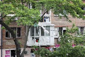 Impact of Russian overnight attack in Shevchenkivskyi district of Kyiv